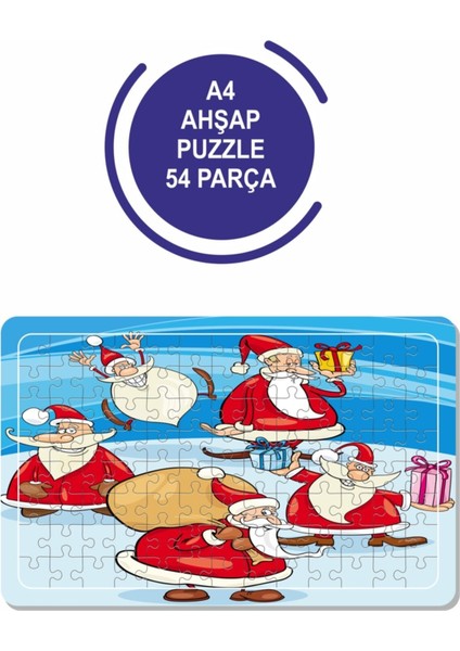 Noel Baba A4 54 Parça Puzzle, Oyuncak, Yapboz