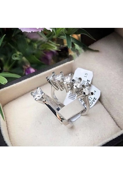 Swarovski Zirconia Gümüş Beştaş ve Tektaş Kombini