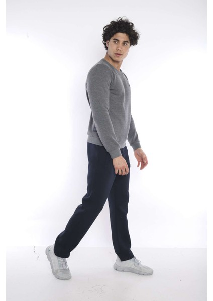 Erkek Spor G3 Melanj (Koyu Gri) Kışlık Sweatshirt Takım, 3 İplik (İçi Şardonlu) Kumaş - A3053 modelleri