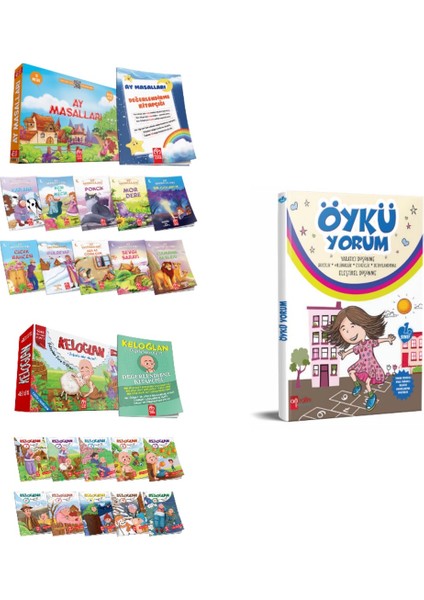 1. Sınıf Ay Masalları 10'lu Hikaye + Keloğlan 10'lu Hikaye + Öykü Yorum