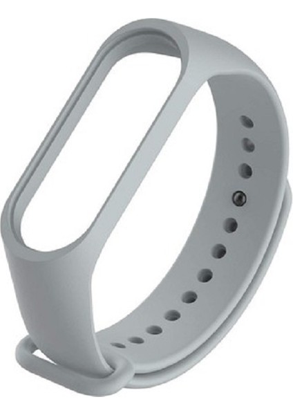 Gregoss Xiaomi Mi Band 3 ve 4 Akıllı Bileklik Silikon Kordon Kayış Band Gri