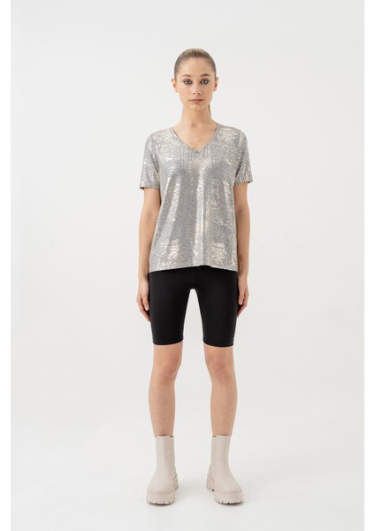 Payet Kaplama V Yaka T-Shirt 1009 fiyatları