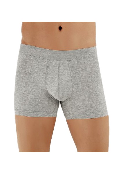 Erkek Pamuklu Likralı Esnek Gri Boxer 10 Adet