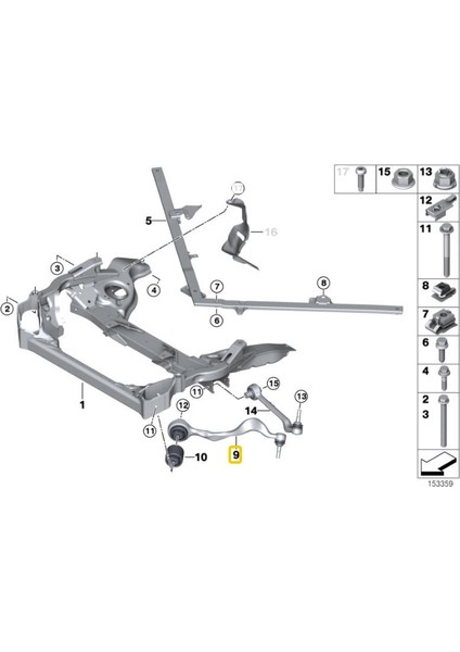 Bmw Uyumlu 1 Seri 3 Seri ve Z4 Frow Sağ Salıncak 31126769798