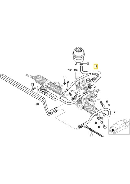 Bmw Uyumlu M52 M54 Direksiyon Power Yağ Depo Hortumu 32411095526