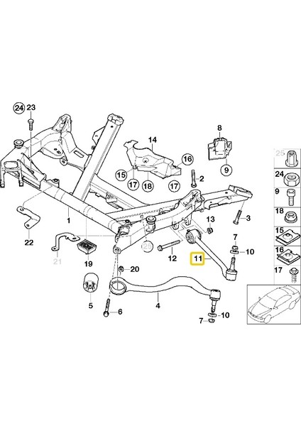 Bmw Uyumlu E39 Frow Ön Sol Enine Salıncak Kolu 31121094233