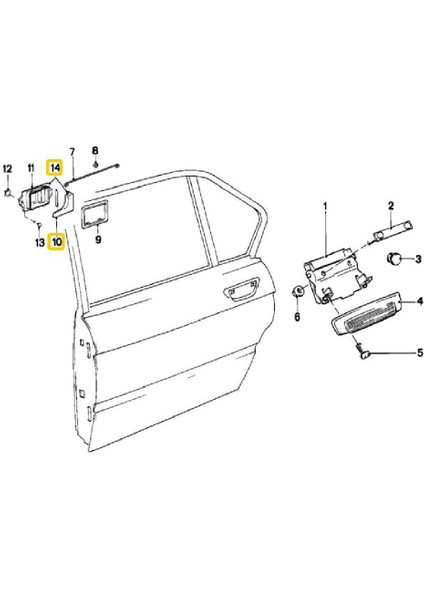 Bmw E28 E30 Uyumlu Sağ Ön ve Arka Kapı Iç Açma Mandalı 51211926306 modelleri