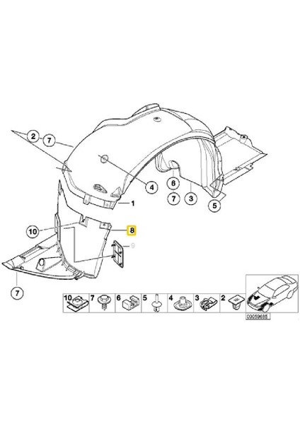 Bmw E46 Uyumlu Ön Sağ Davlumbaz Ön Parça Oem No 51718193812