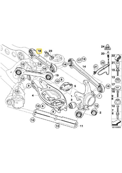 Bmw 1 Seri ve 3 Seri Uyumlu Arka Üst Bugi Kolu Oem No 33326777980