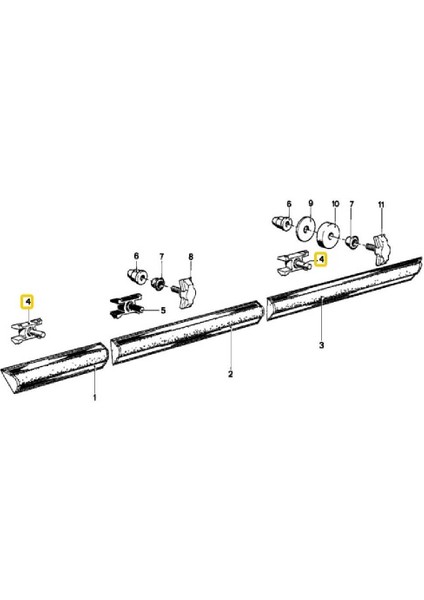 Bmw E30 E21 Uyumlu Çıta Klipsi 5 Adet 51131829904