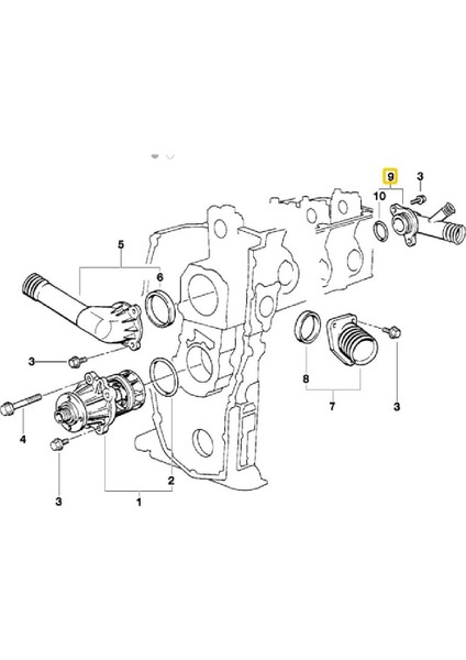 Bmw E34 E36 ve Z3 M43 ve M44 Uyumlu Motor Febi Su Flanşı 11531743679