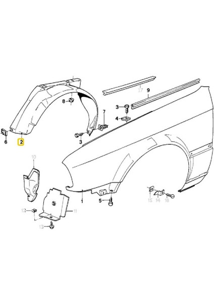 Bmw E30 Uyumlu Ön Sol Davlumbaz Oem No 51711942807