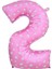 Kalpli 90 cm Pembe Renk Rakamlı Folyo Balon 2 Numara 1