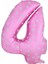 Kalpli 90 cm Pembe Renk Rakamlı Folyo Balon 4 Numara 1