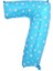 Yıldızlı 90 cm Mavi Renk Rakamlı Folyo Balon 7 Numara 1