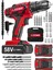 Alman V-Tech 58 V 5 Ah Çelik Motor Çelik Şanzuman Darbeli Şarjlı Çift Akülü Vidalama Matkap 1