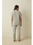 Gri Melanj Ent Sheeps Gömlek Pijama Takımı 4