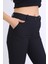 e-bizz store Kadın Yüksek Bel Ispanyol Paça Kumaş Siyah Pantolon