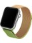 Apple Watch Uyumlu 3-4-5-6 40MM Hasır Örme Metal Vistoso Kordon Gold Yeşil 1