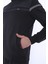 Erkek Spor, 4 Cepli, Dik Yaka, 4 Mevsim, Süper 2 İplik Siyah Eşofman Takımı - 5876 5