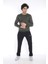 Erkek Spor Haki Kışlık Sweatshirt Takım, 3 İplik (İçi Şardonlu) Kumaş - A3053 2