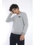Erkek Spor G2 Melanj (Açık Gri) Kışlık Sweatshirt Takım, 3 İplik (İçi Şardonlu) Kumaş - A3053 4