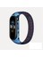 Gregoss Xiaomi Mi Band 3 4 5 6 Hasır Kumaş Örgü Spor Kamuflaj Desenli Kordon Kayış Lacivert 1