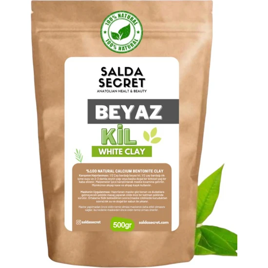 Salda Secret Beyaz Kil Doğal Yüz Maskesi 500 gr Toz - Kil Maskesi - Indian Healing Clay