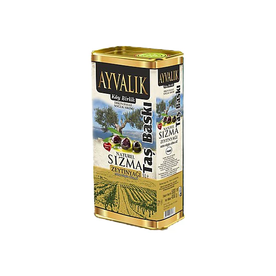 Ayvalık Köybirlik Taş Baskı Erken Hasat Soğuk Sıkım 5 Litre Zeytinyağı
