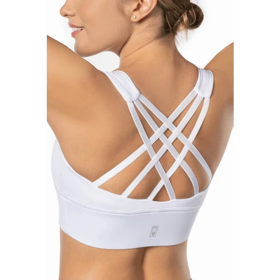 Lioness Activewear Beyaz Yüksek Destekli Sırt Detaylı Kaplı Spor Sütyeni