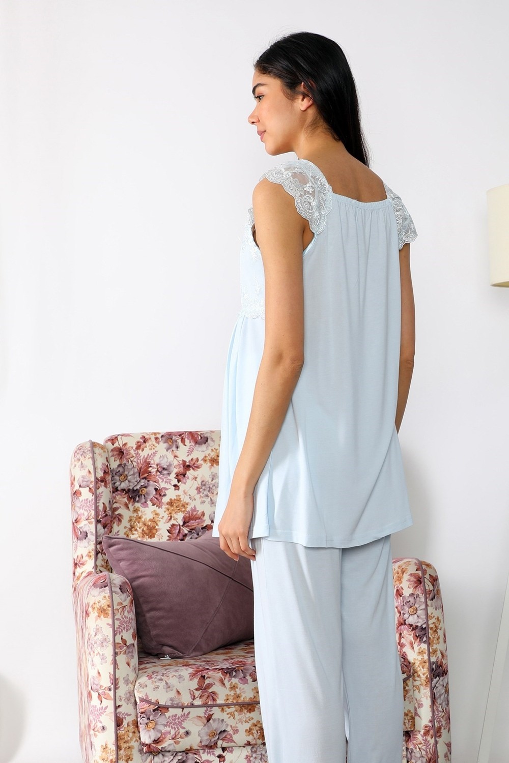 Lohusa Hamile 2503 Mavi Lohusa Pijama Takımı görsel 2