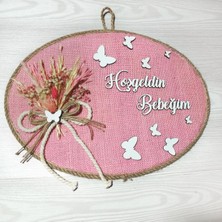 Lora Davet Kız Bebek Odası Kapı Süsü, Hastane Kapı Süsü, Duvar Süsü, Isim Tabelası, Bebek Çelengi (1 Adet) Pembe - 36011