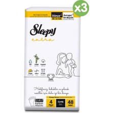Sleepy Extra Günlük Aktivite Avantajlı Paket Bebek Bezi 4 Numara Maxi 144 Adet
