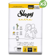 Sleepy Extra Günlük Aktivite Avantajlı Paket Külot Bez 3 Numara Midi 168 Adet