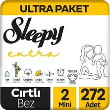 Sleepy Extra Günlük Aktivite Ultra Paket Bebek Bezi 2 Numara Mini 272 Adet