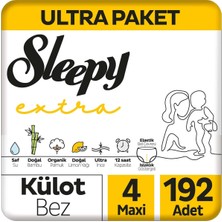 Sleepy Extra Günlük Aktivite Ultra Paket Külot Bez 4 Numara Maxi 192 Adet