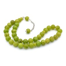 Murty99 Küre Kesim Hareli Yeşil Sıkma Kehribar Tesbih Iri Boy 001