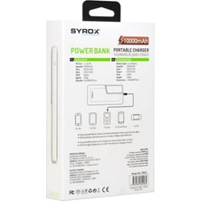Syrox SYX-PB110 10000 mAh Dijital LED Ekranlı Powerbank Siyah