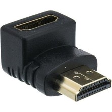 Bisıfır HDMI 90 Derece Erkek Dişi Adaptör Gold