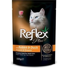 Reflex  Plus Tavşan ve Ördekli Jöle Içinde Parça Etli Konserve Kedi Maması 100 gr