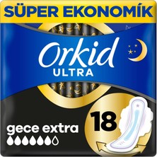 Orkid Ultra Extra Hijyenik Ped Gece Extra Süper Ekonomik Paket 18 Ped