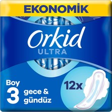 Orkid Ultra Extra Gece 12 Adet Ekonomik Paket Hijyenik Ped