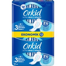 Orkid Ultra Extra Gece 12 Adet Ekonomik Paket Hijyenik Ped