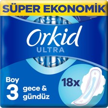 Orkid Ultra Ekstra Hijyenik Ped Gece Süper Ekonomik Paket 18 Ped