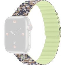 Zshskj Manyetik Kamuflaj Silikon Yedek Strap Watch Uyumluband Apple Watch Uyumlu Series 7 & 6 & Se & 5 & 4 44MM / 3 & 2 & 1 42MM (Yurt Dışından)