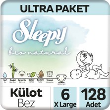 Sleepy Bio Natural Ultra Paket Külot Bez 6 Numara Xlarge 128 Adet