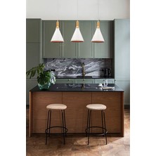 Bamyum Üçlü Sabonis Beyaz Sarkıt Lamba Yemek Masası Oturma Odası Mutfak Salon Otel Showroom Restoran