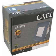Cata CT-5173 1.5W Kare Radar Sensörlü Koridor LED Armatür 3200K Günışığı