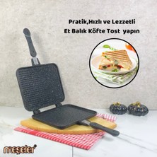 Meşeler Ocak Üstü Granit Döküm  El Tost ve Çok Amaçlı Grill Tava 26 cm