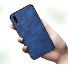 Xshine Shockproof Pc + Tpu Hibrid Koruyucu Kapak Huawei P20 Için Benzersiz Pu Doku Telefonu Kasası - Kırmızı (Yurt Dışından)